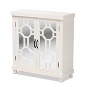 Baxton Studio Carlena Modern and Contemporary White Finished Wood and Mirrored Glass 2-Door Sideboard